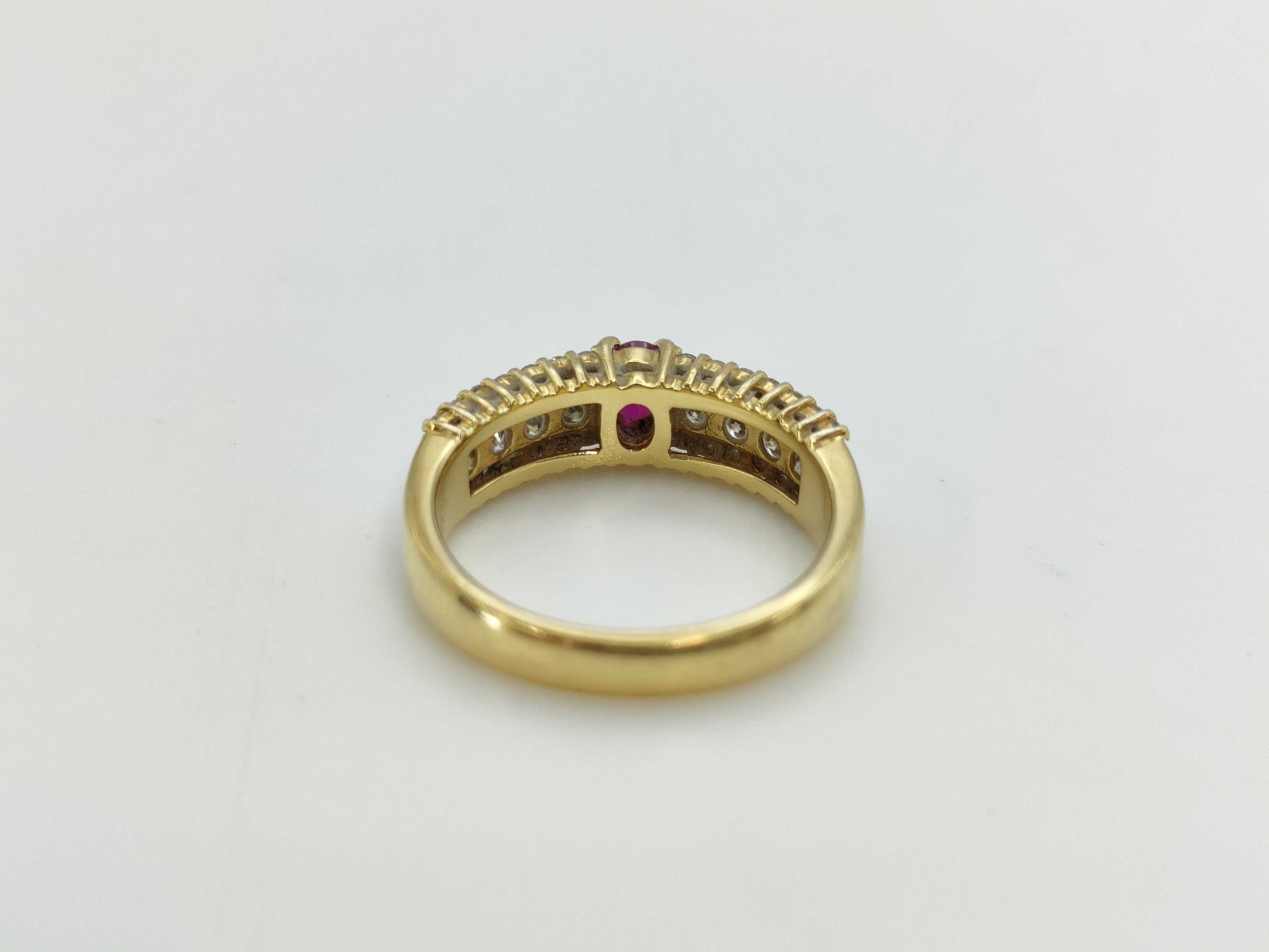 Colored Stone 0.41ct D0.55ct K18 4.5g Ring 