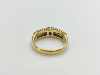 Colored Stone 0.41ct D0.55ct K18 4.5g Ring 