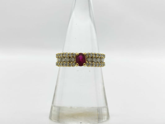 Colored Stone 0.41ct D0.55ct K18 4.5g Ring 