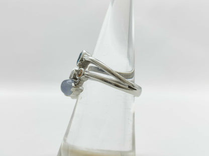Colored Stone D0.15ct Pt900 8.8g Ring 