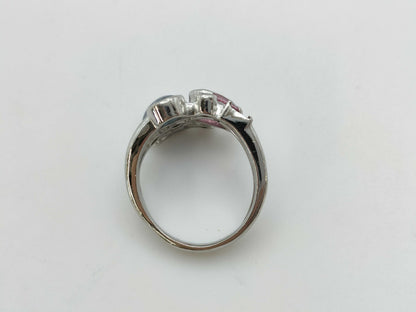 Colored Stone D0.15ct Pt900 8.8g Ring 