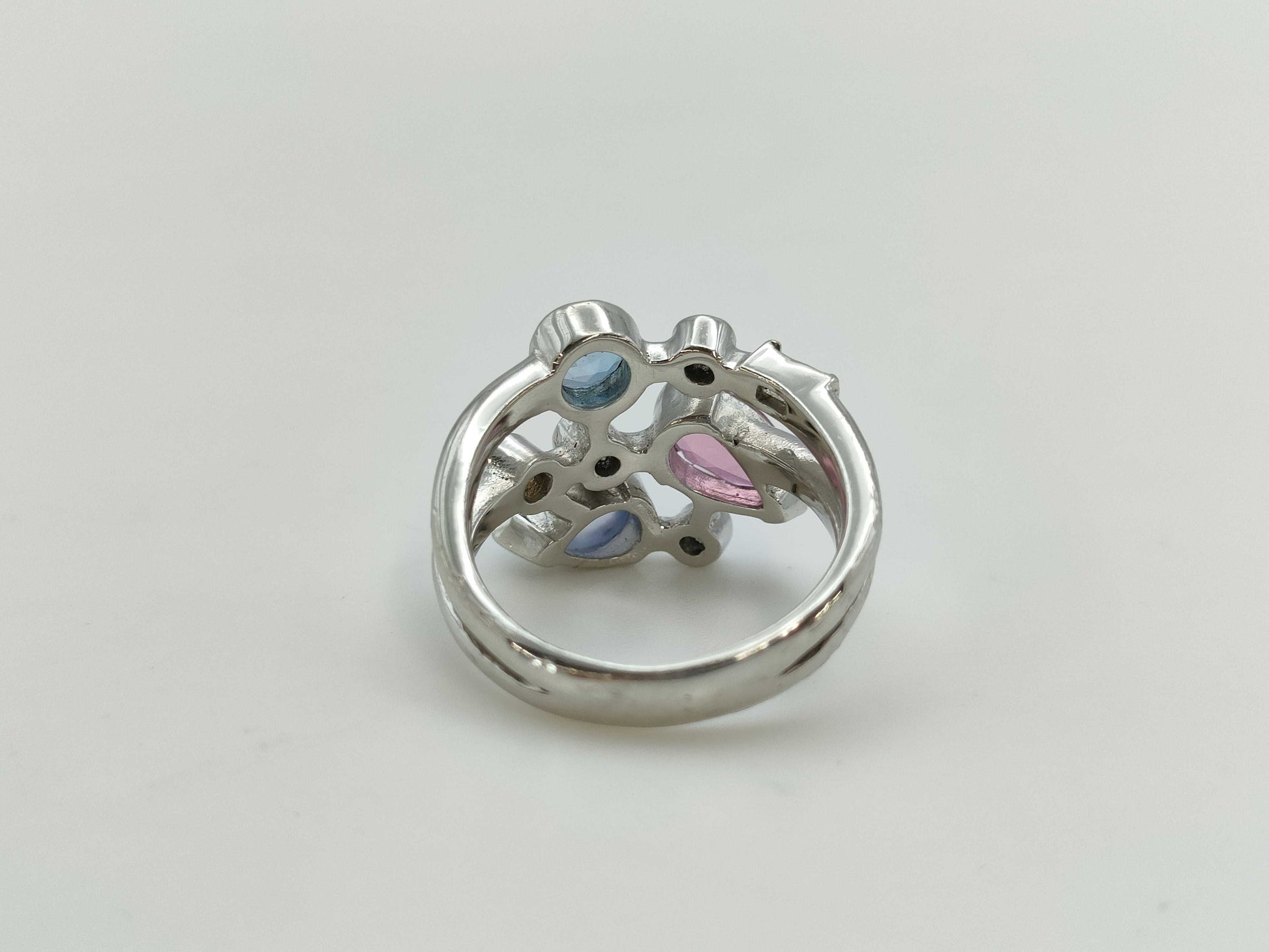 Colored Stone D0.15ct Pt900 8.8g Ring 