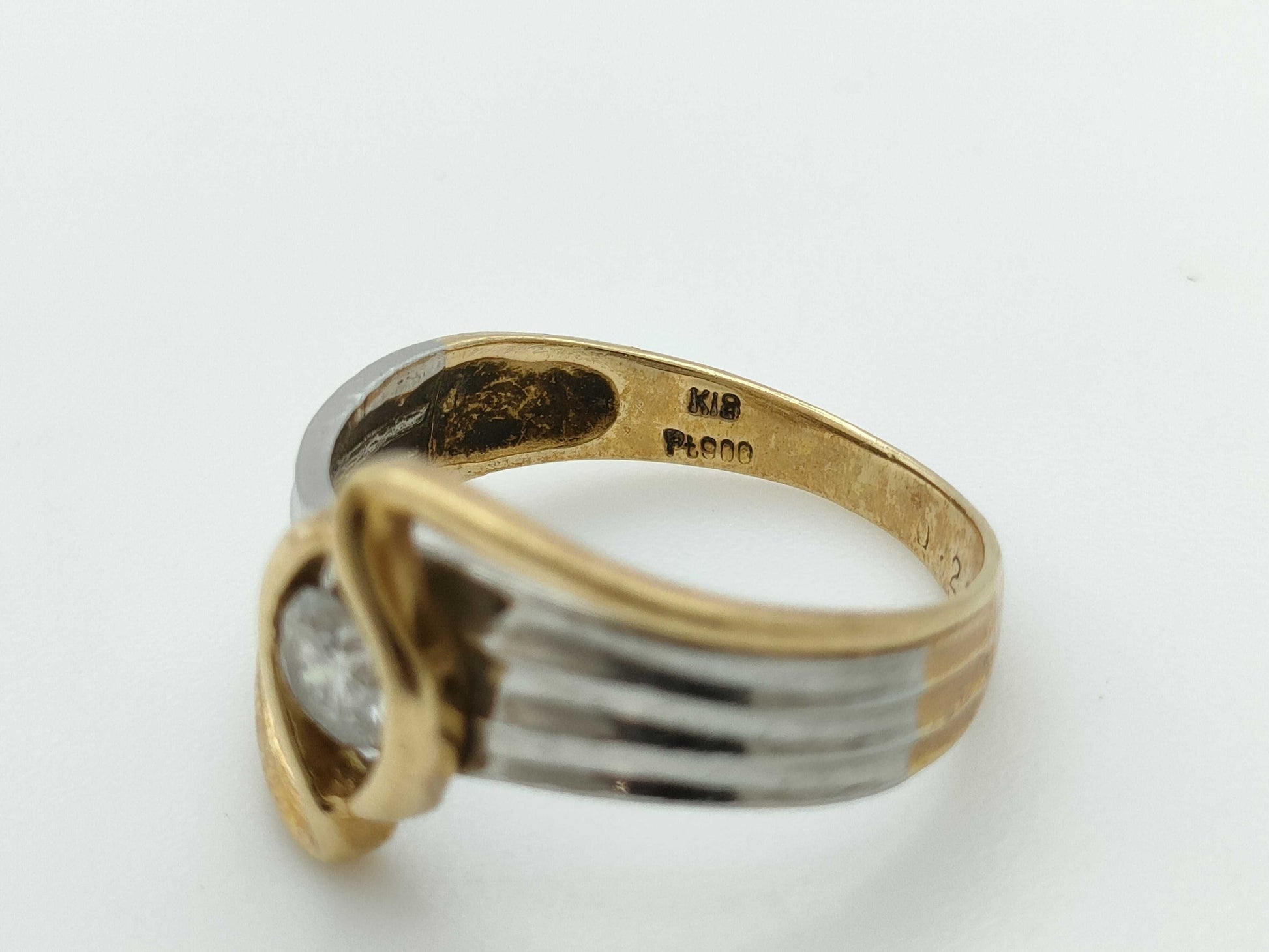 D0.23ct K18/Pt900 2.7g Ring 
