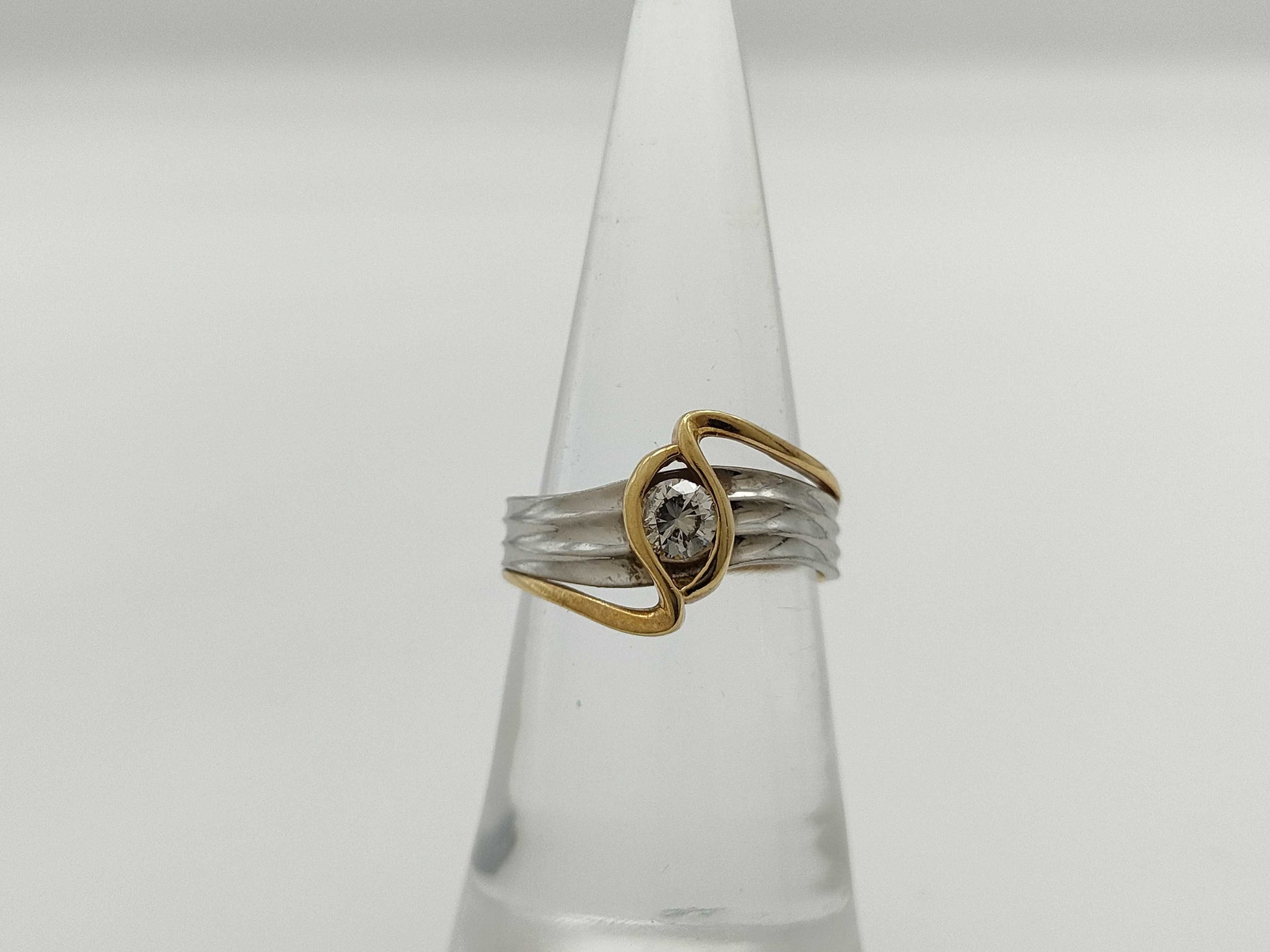 D0.23ct K18/Pt900 2.7g Ring 