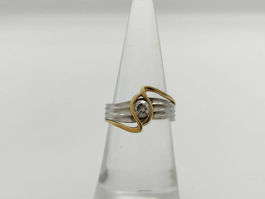 D0.23ct K18/Pt900 2.7g Ring 