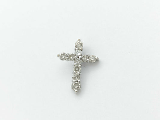 Cross D0.3ct K18 0.7g Pendant Top 