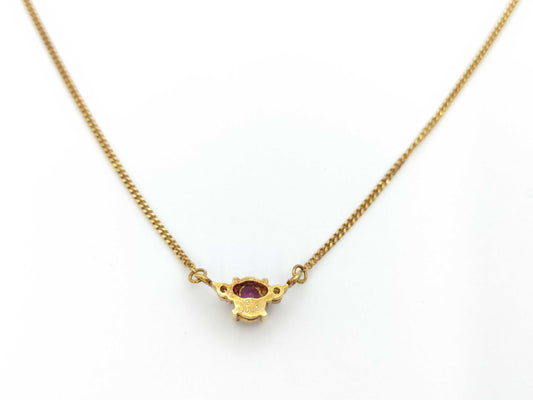 Colored Stone 0.24ct D0.02ct K18 2.4g Necklace 