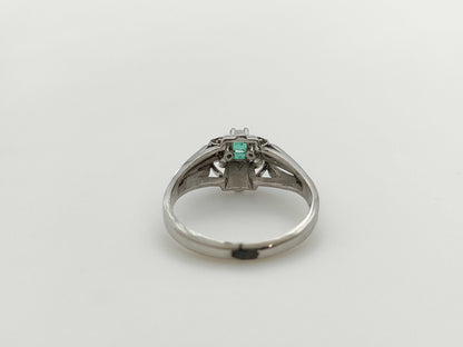 Colored Stone, Transparent Stone, Pt900, 4.2g Ring 