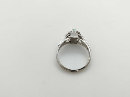 Colored Stone, Transparent Stone, Pt900, 4.2g Ring 
