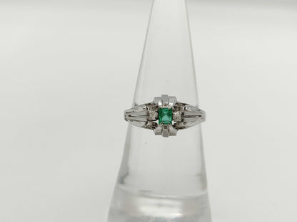 Colored Stone, Transparent Stone, Pt900, 4.2g Ring 