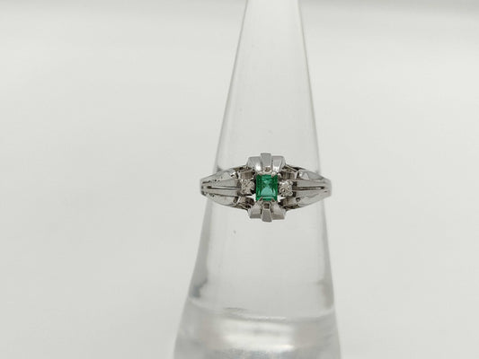 Colored Stone, Transparent Stone, Pt900, 4.2g Ring 