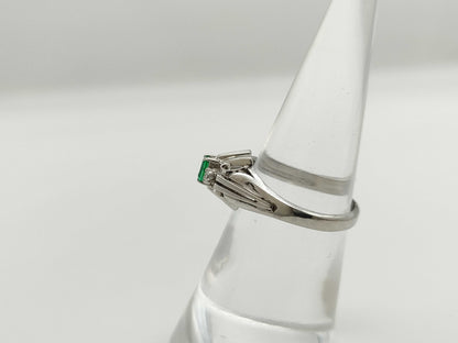 Colored Stone, Transparent Stone, Pt900, 4.2g Ring 