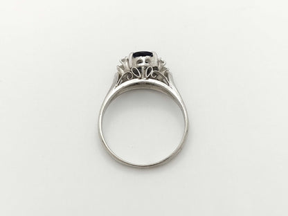 Sapphire and Diamond Pt900 4.1g Ring 