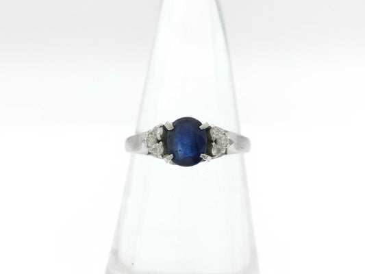 Sapphire and Diamond Pt900 4.1g Ring 