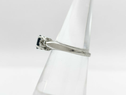 Sapphire and Diamond Pt900 4.1g Ring 