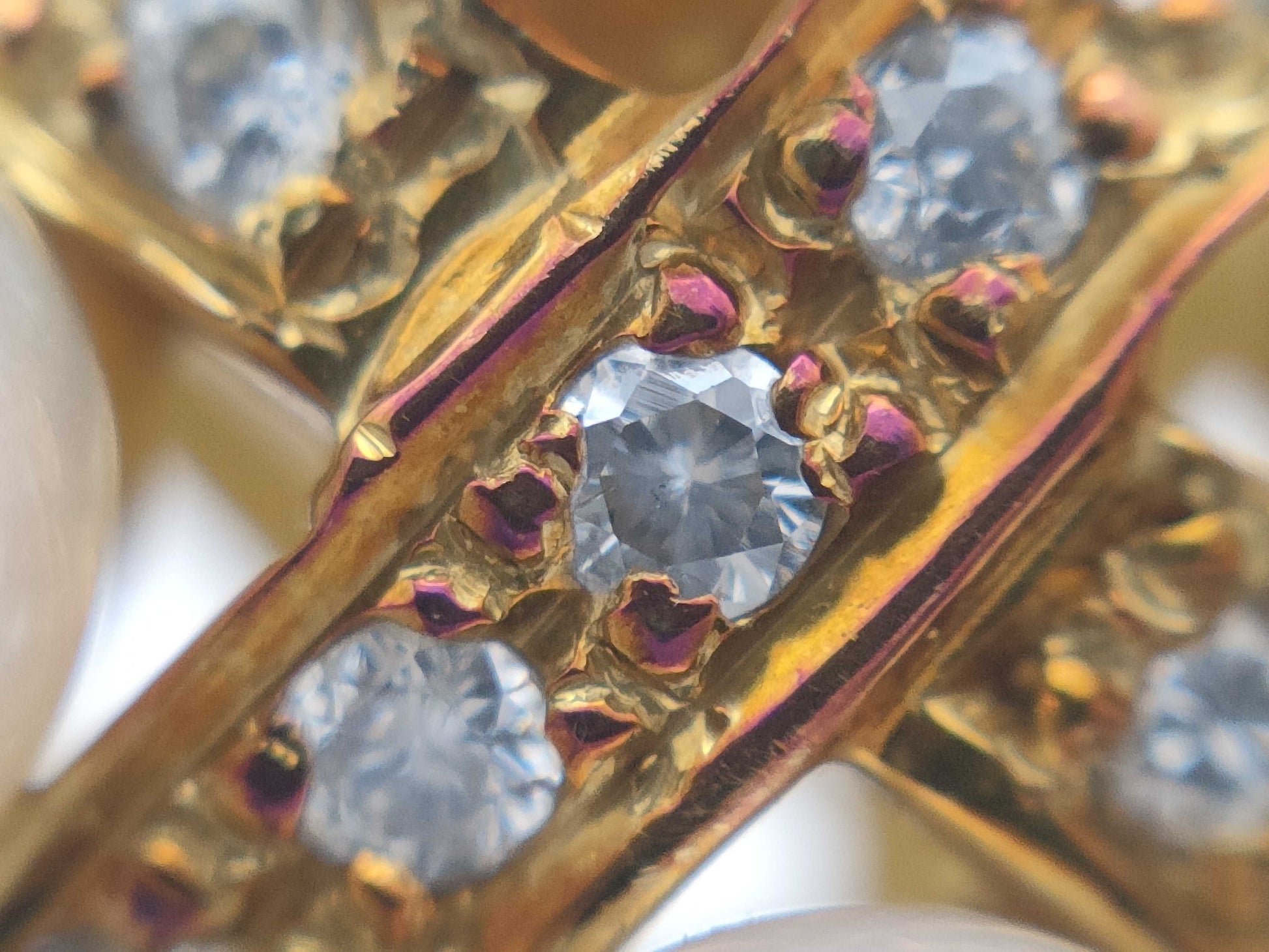 Pearl Diameter: Approx. 3.5-4.2mm, D0.50ct, 18K Gold, 10.6g, Ring 