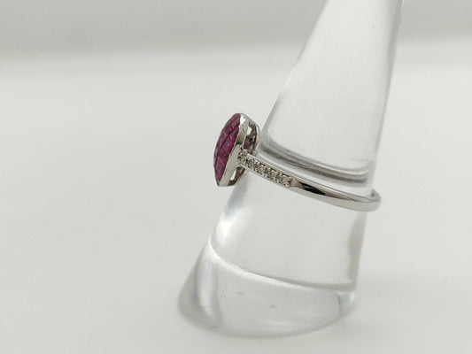 Ruby and Diamond K18WG 3.2g Ring 