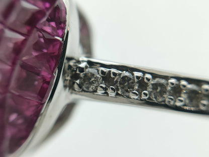 Ruby and Diamond K18WG 3.2g Ring 