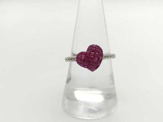 Ruby and Diamond K18WG 3.2g Ring 