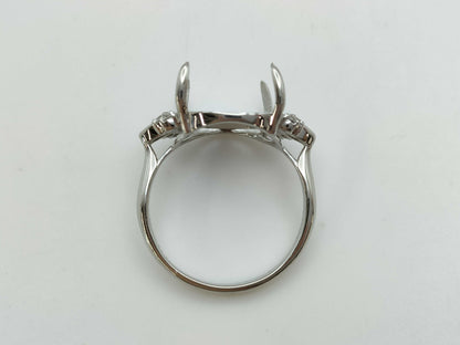 Empty D0.24ct Pt950 8.4g Ring 