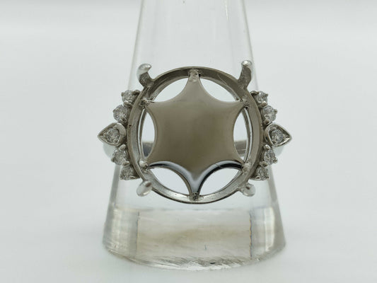 Empty D0.24ct Pt950 8.4g Ring 