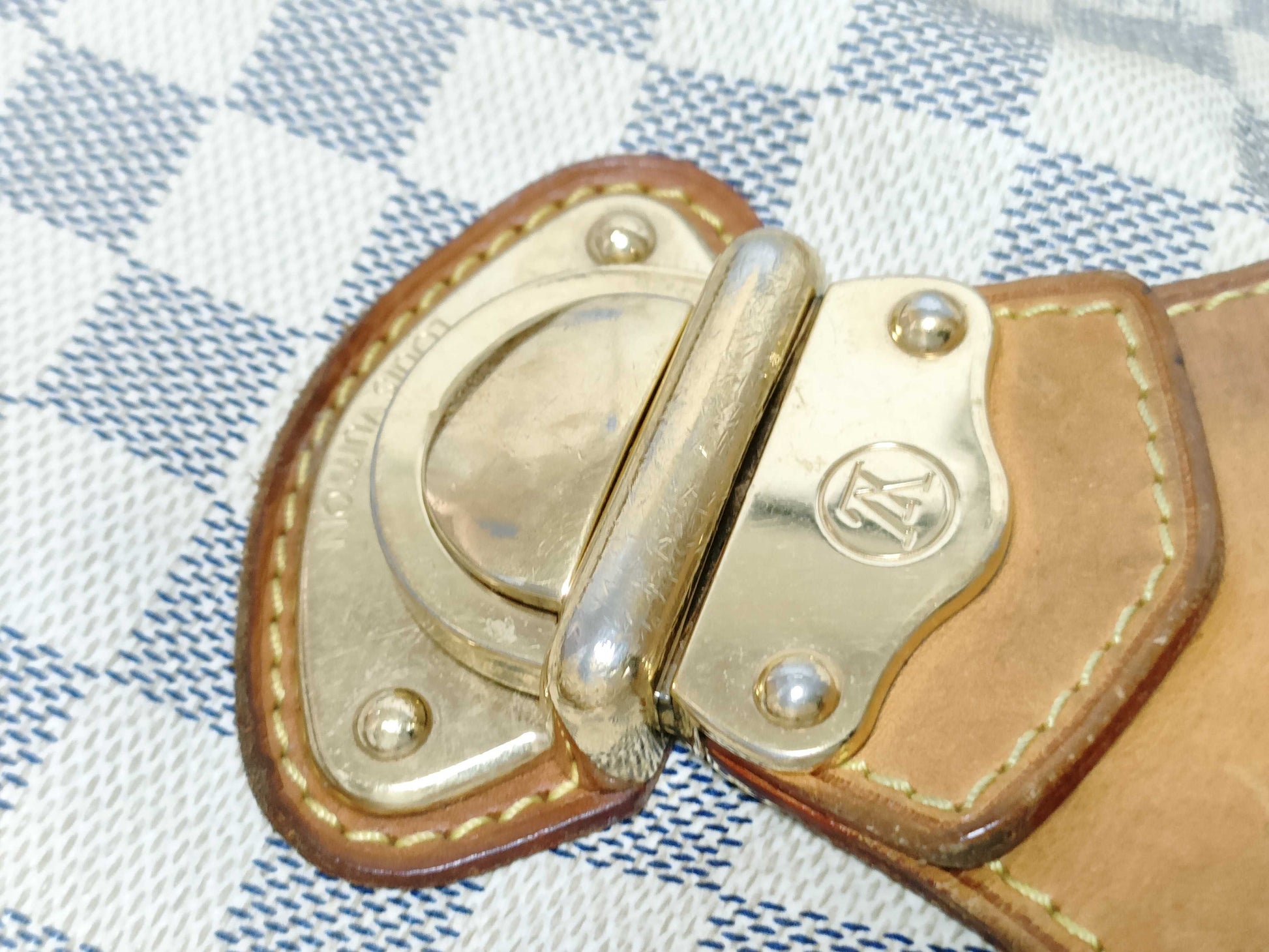 LOUIS VUITTON RFID Unverified VI4099 Damier Azur Stresa Tote Bag