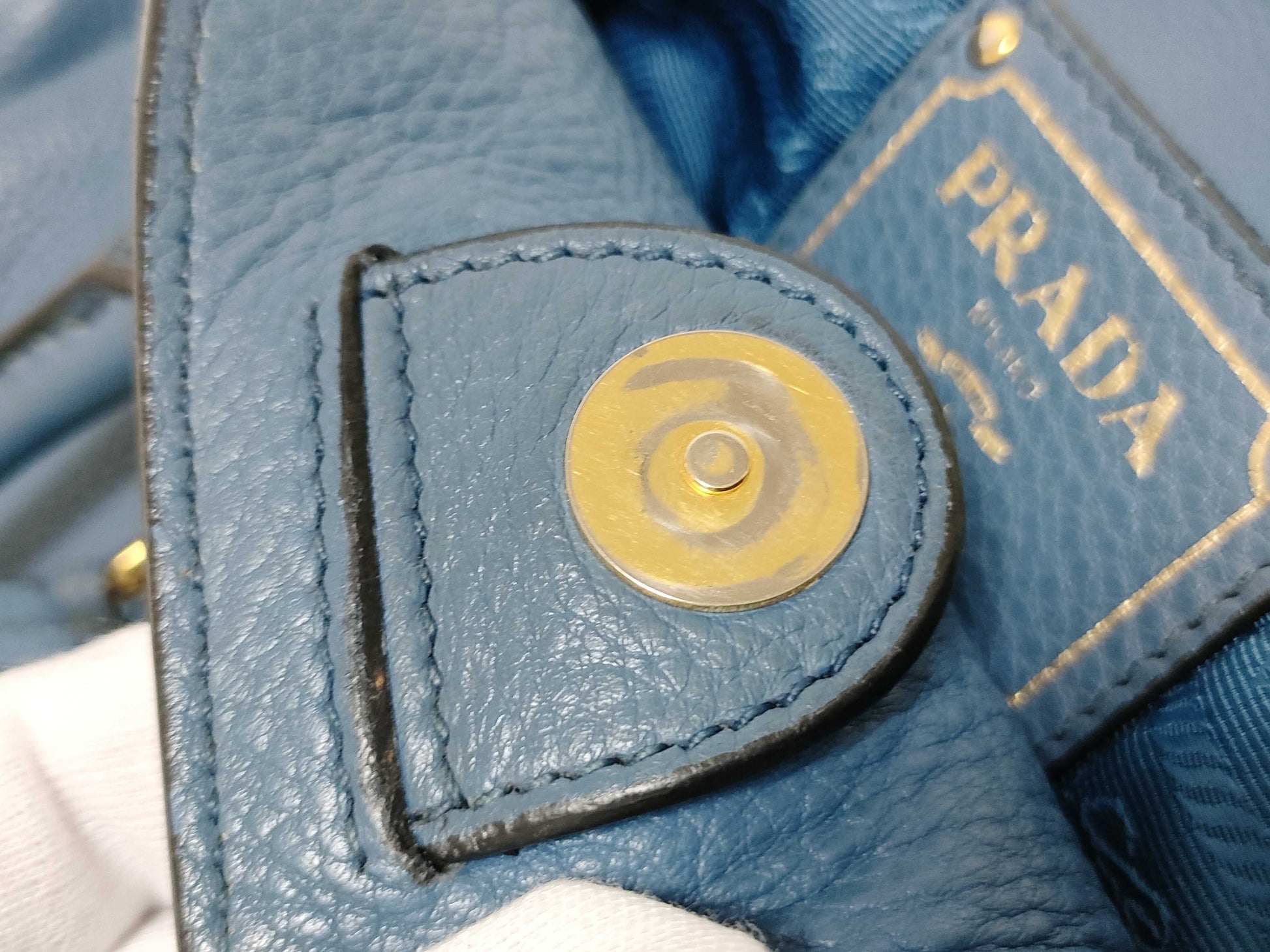 PRADA PRADA Tote Blue Handbag