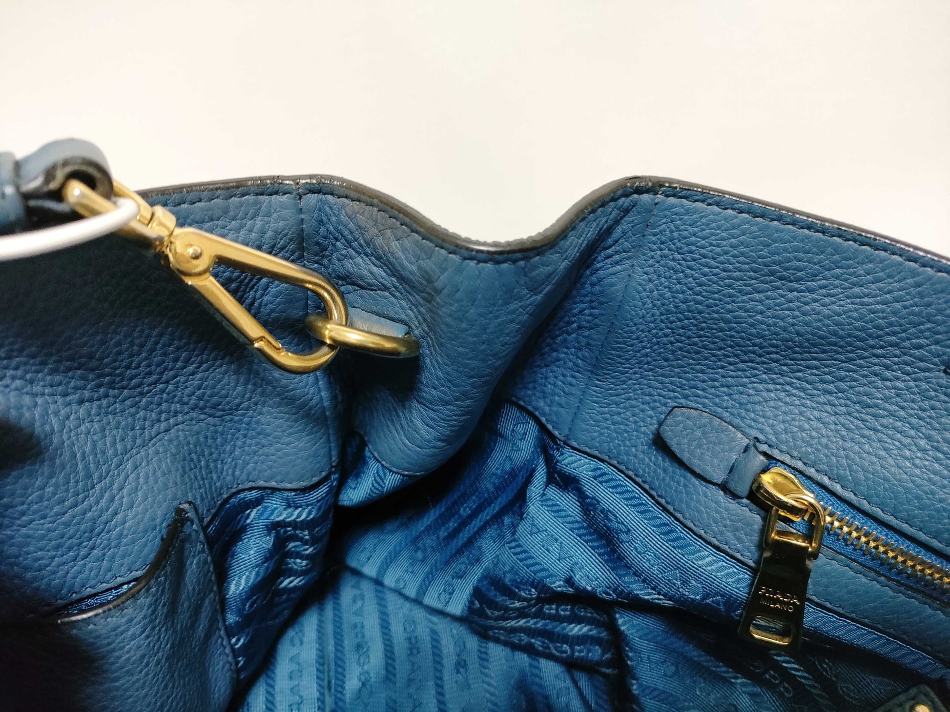 PRADA PRADA Tote Blue Handbag