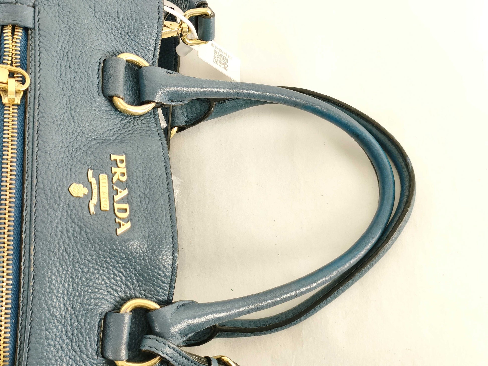 PRADA PRADA Tote Blue Handbag