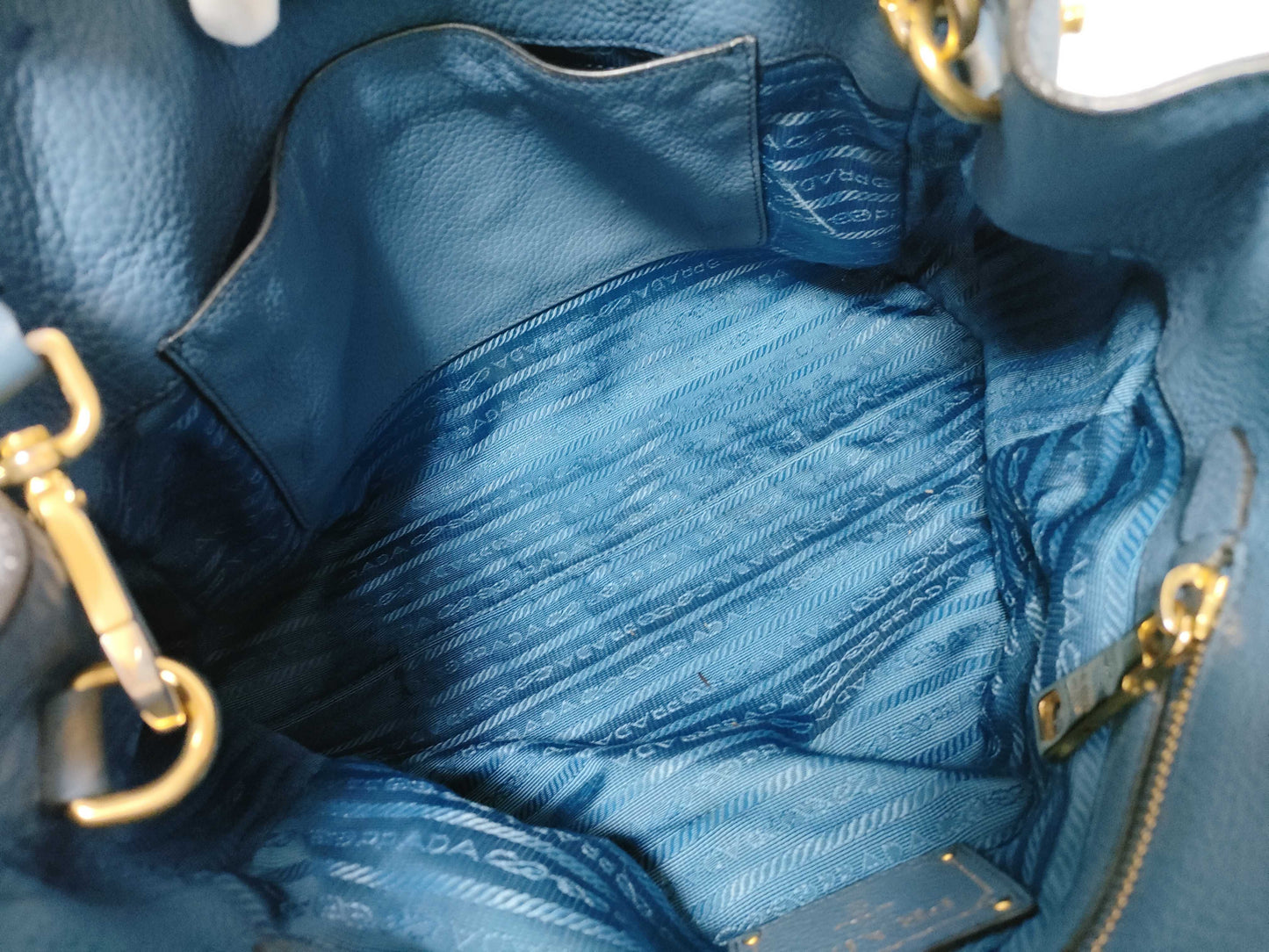 PRADA PRADA Tote Blue Handbag