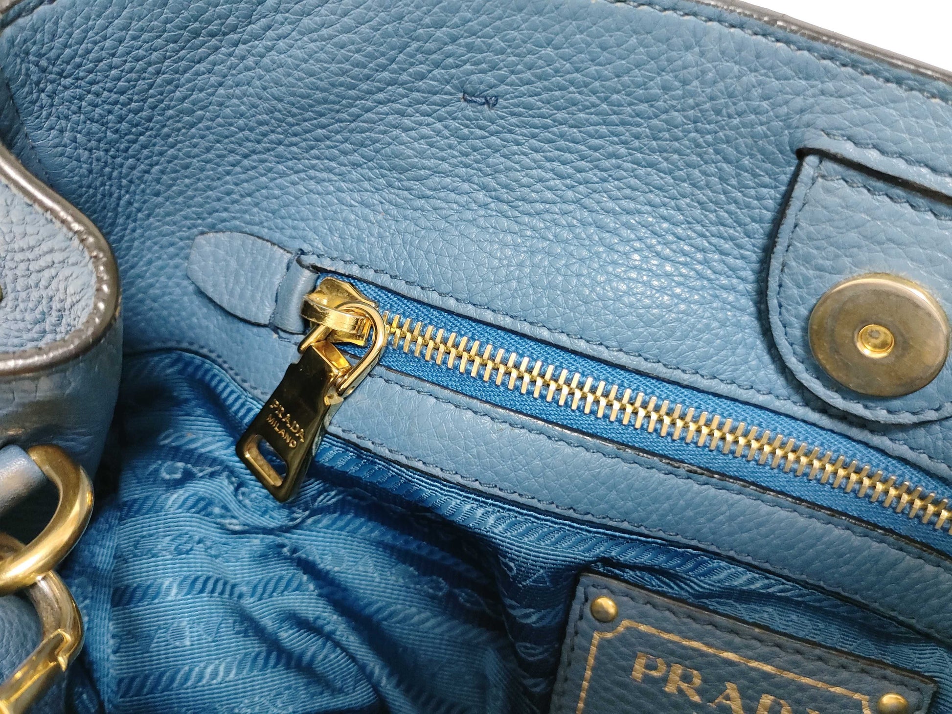 PRADA PRADA Tote Blue Handbag