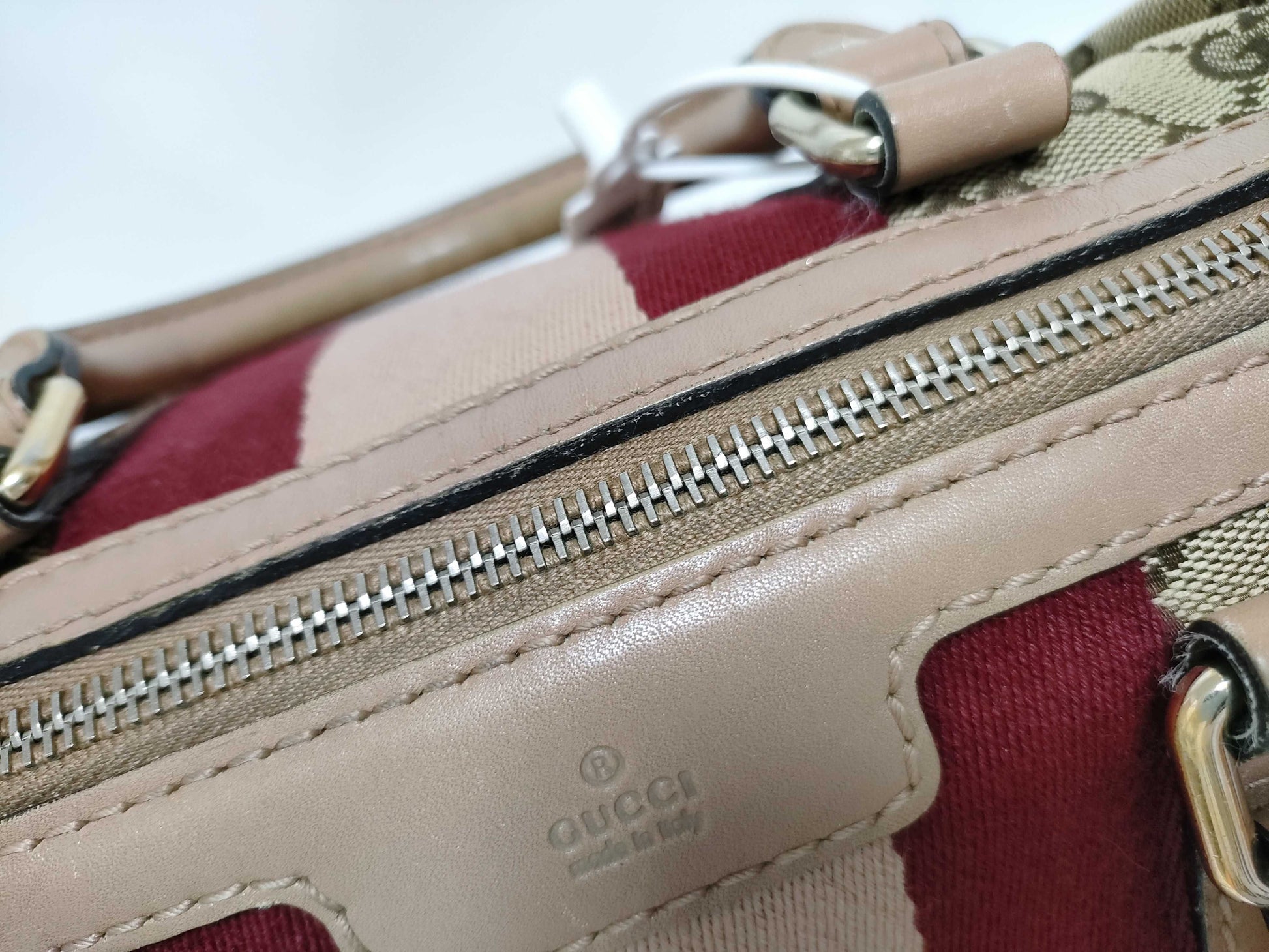 GUCCI GG Canvas GUCCI Boston Pink Handbag