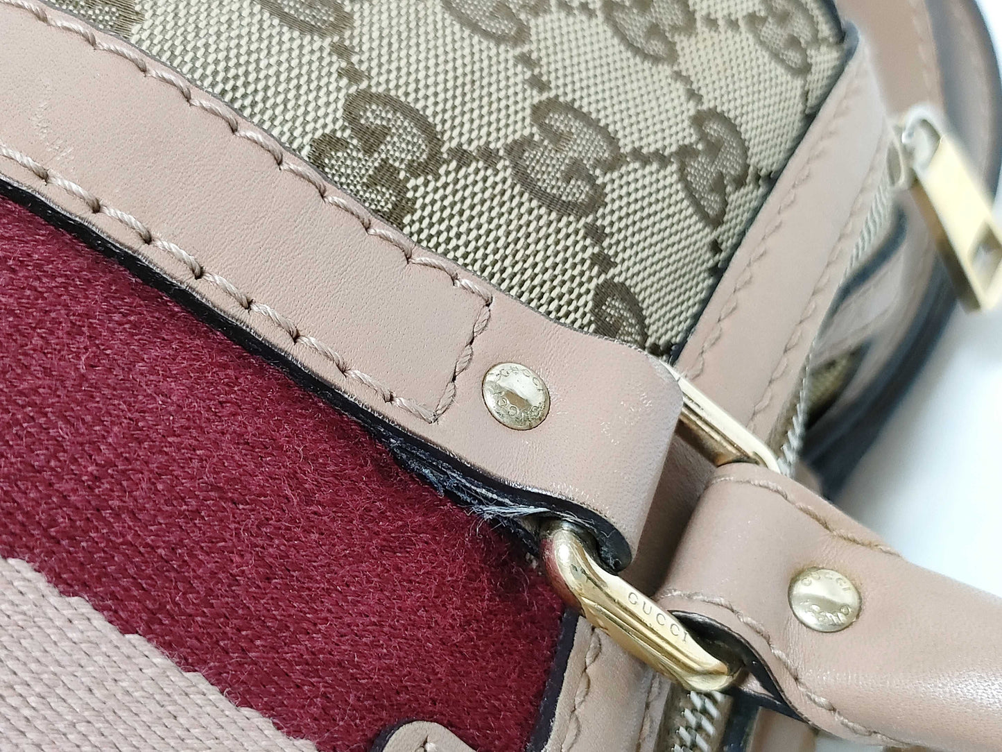 GUCCI GG Canvas GUCCI Boston Pink Handbag