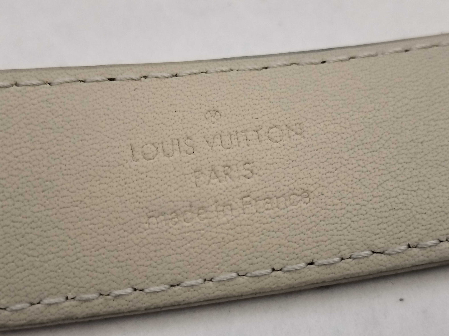 LOUIS VUITTON Unconfirmed Damier Azur Centurion with LV Initials, Damier Azur M9268 Belt
