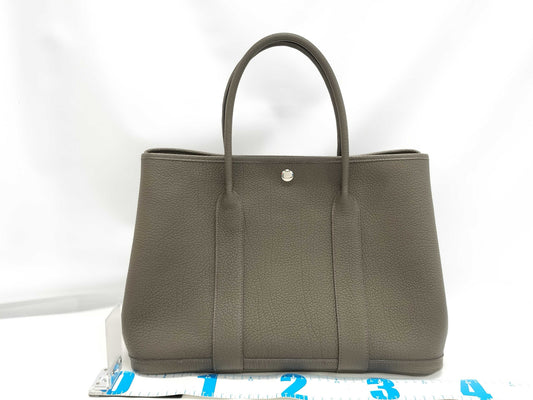 HERMES Garden Party PM Negonda Eucalyptus B engraved tote bag