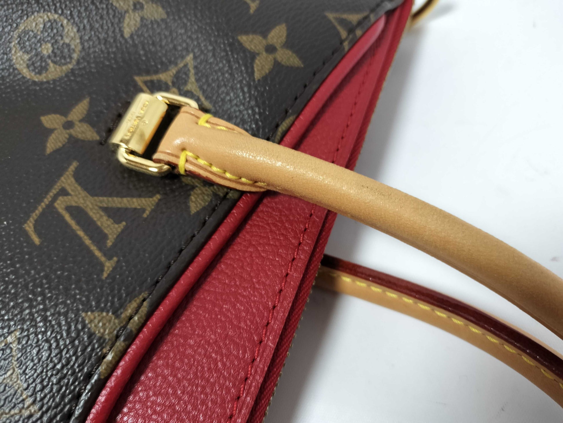 LOUIS VUITTON Monogram 2-Way Handbag with Stitching, Pallas Handbag