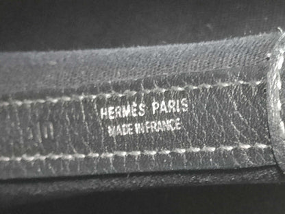 HERMES Garden Party PM Black Toile Tote Bag with □I Stamp