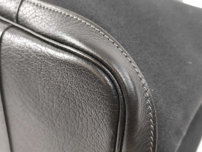 HERMES Garden Party PM Black Toile Tote Bag with □I Stamp