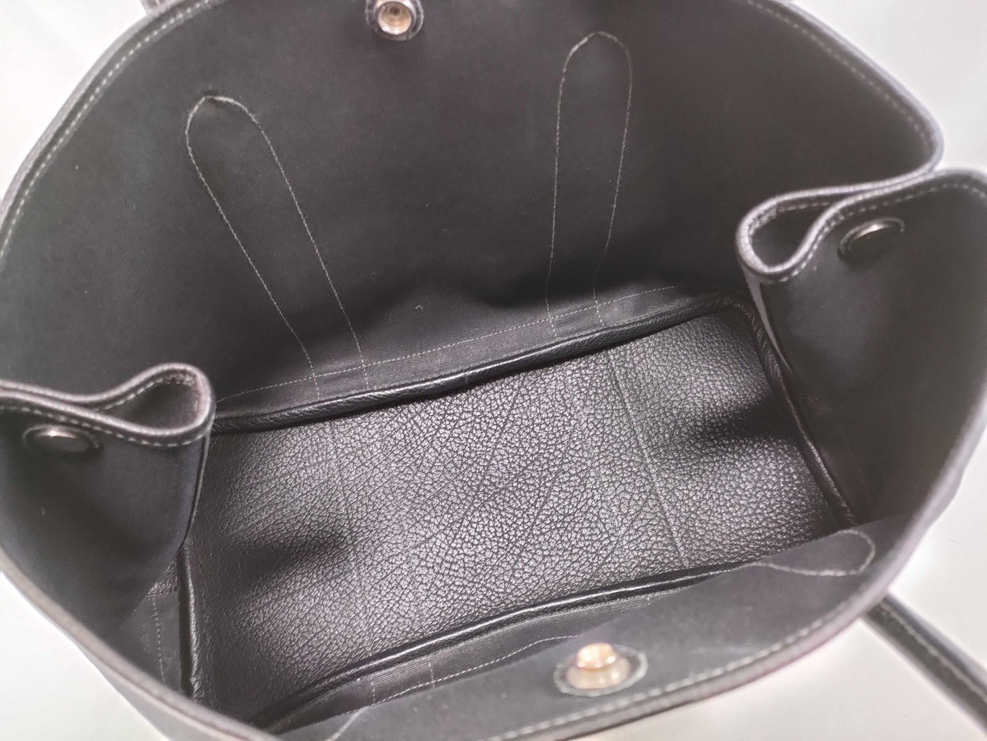 HERMES Garden Party PM Black Toile Tote Bag with □I Stamp