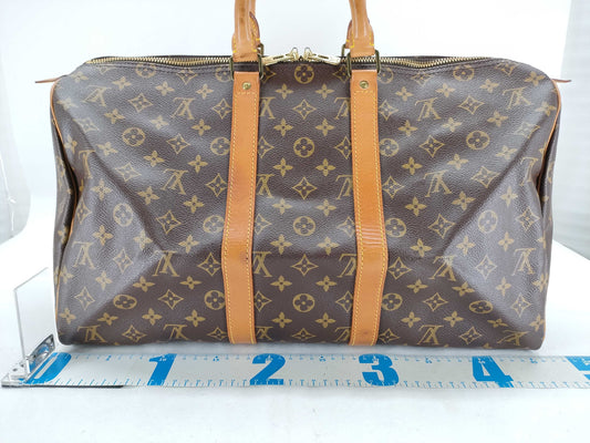 LOUIS VUITTON RFID Unverified VI882 Monogram Louis Vuitton Keepall 45 Monogram Boston Bag