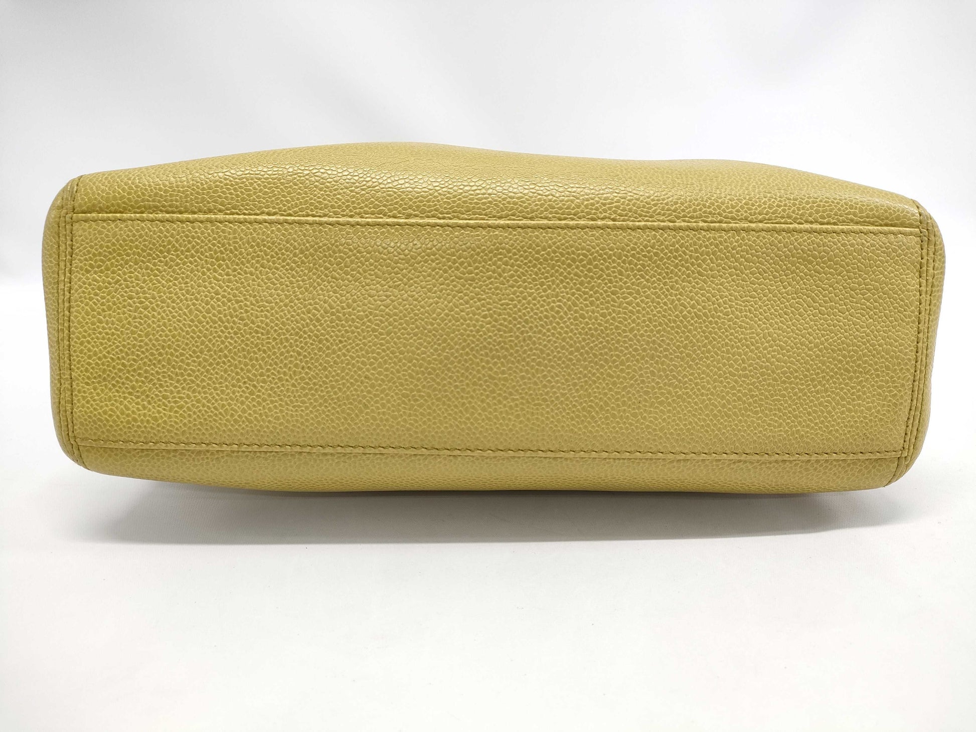 CHANEL Caviar Green Tote Bag with Sticker