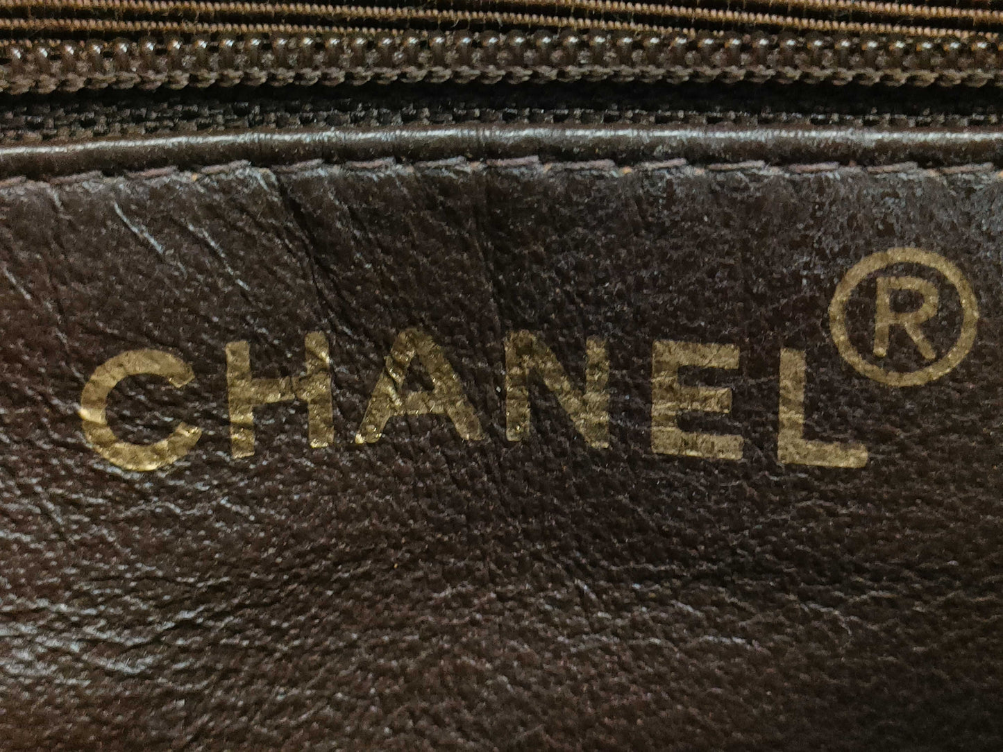 CHANEL Brown Lambskin Matelasse Handbag with Seal and Card