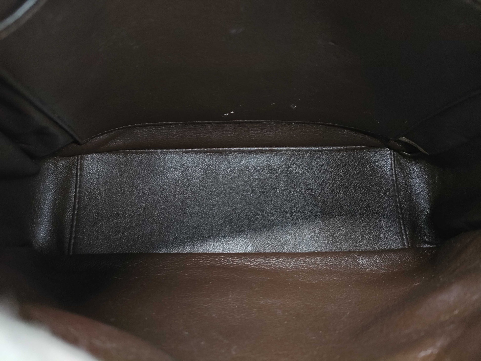 CHANEL Brown Lambskin Matelasse Handbag with Seal and Card
