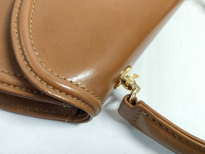 Tiffany & Co. Tiffany Leather 2-Way Handbag with Stud Earrings, Brown, with Box