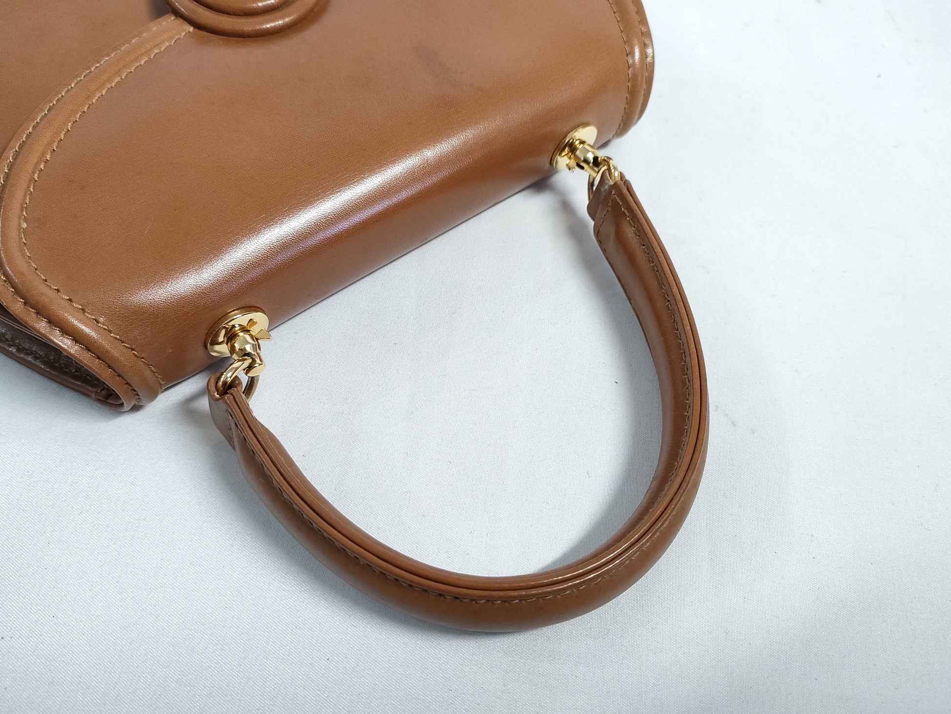 Tiffany & Co. Tiffany Leather 2-Way Handbag with Stud Earrings, Brown, with Box