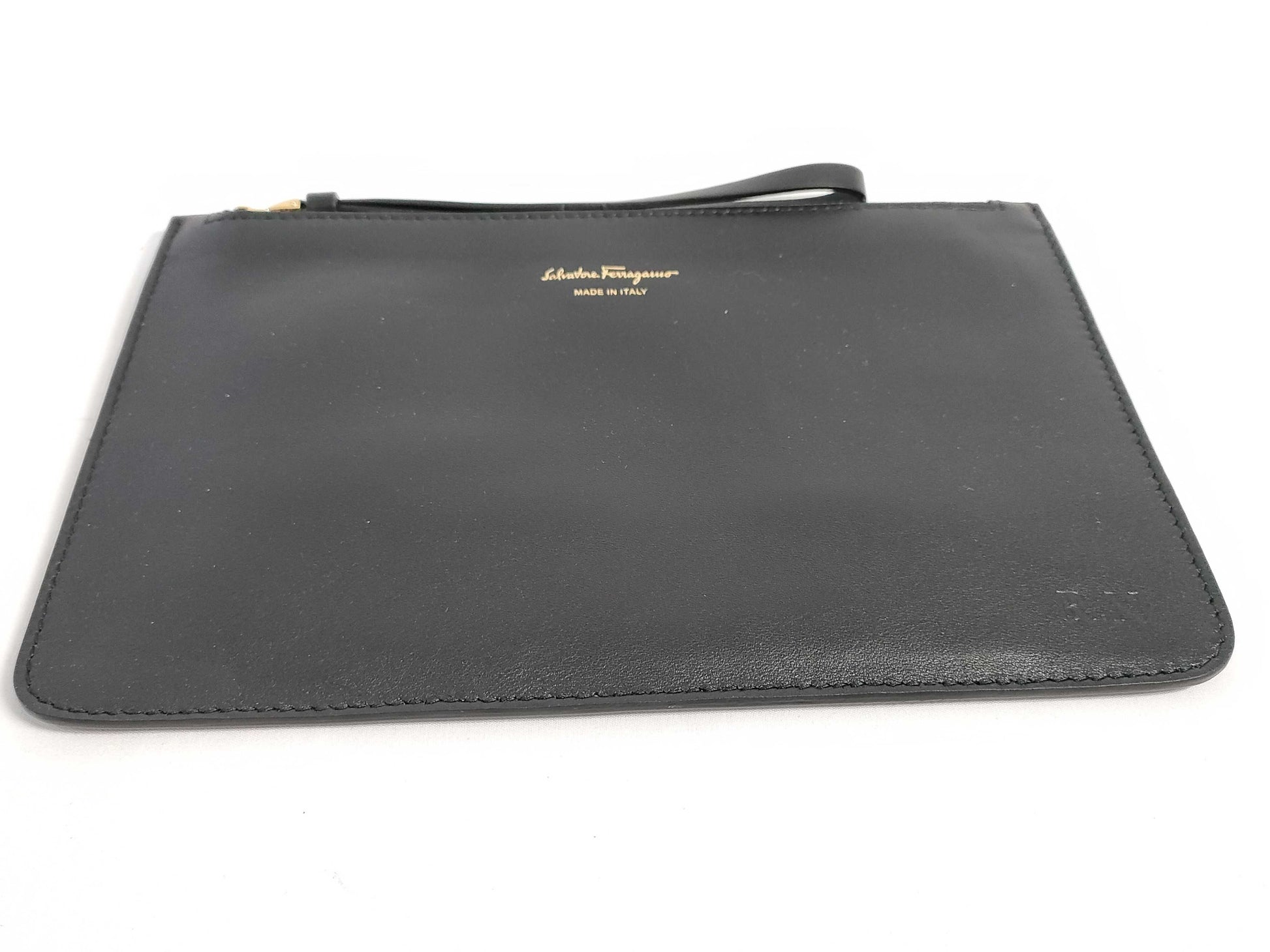 Salvatore Ferragamo black pouch with case