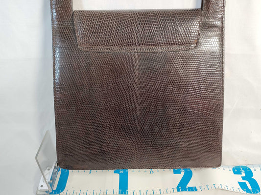 CELINE Circle Logo Handbag in Lizard Brown
