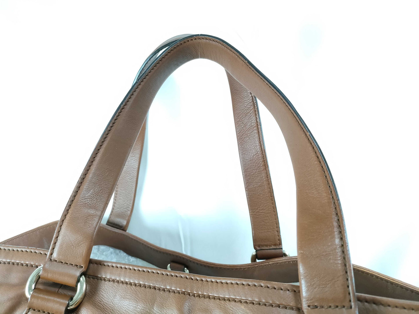 GUCCI Interlocking Tote Bag All Leather Boston Bag