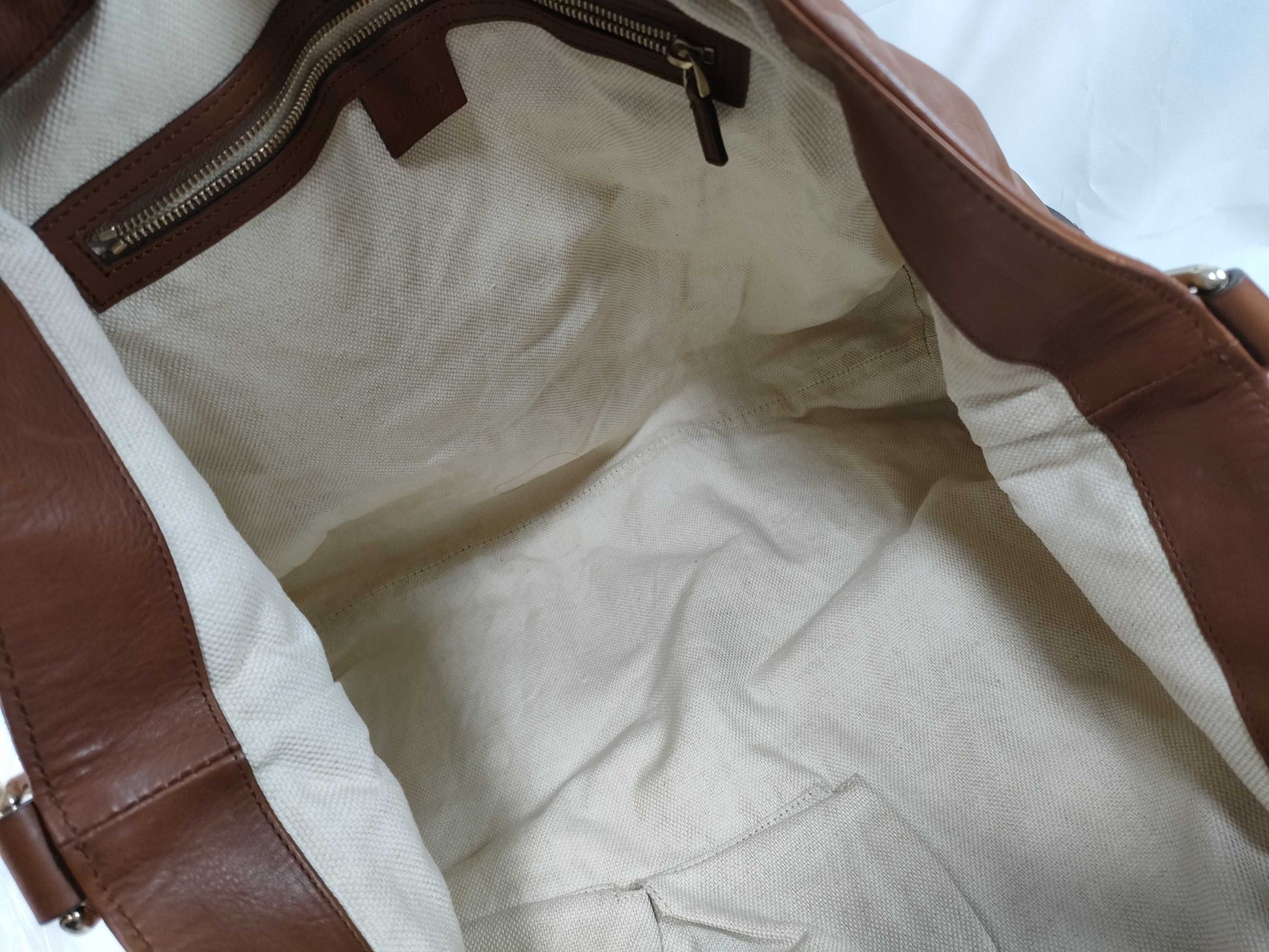 GUCCI Interlocking Tote Bag All Leather Boston Bag
