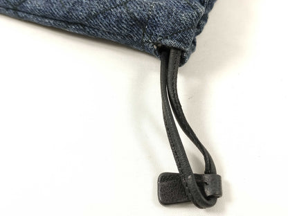 PRADA Prada Denim Embroidered Drawstring Handbag and Other Accessories